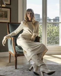 MEXX Longsleeve Dress With Knot Off White -Style Verkoop 1000x1250 52