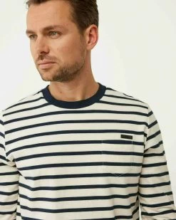 MEXX Stripe T-shirt LS Off White -Style Verkoop 2569 SO2153026M 110701 4