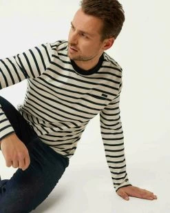 MEXX Stripe T-shirt LS Off White