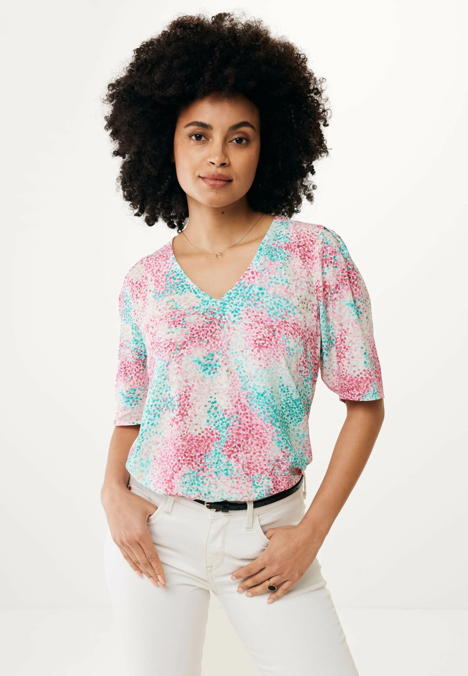 MEXX Korte Mouwen Blouse Aqua Groen 3 MEXX Korte Mouwen Blouse Aqua Groen