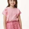 MEXX Ruffle Korte Mouwen T-shirt Zalmroze