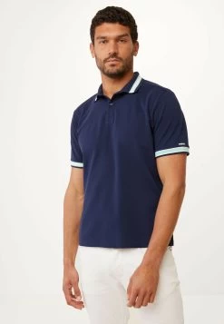 MEXX Korte Mouwen Polo Yarn Dye Navy