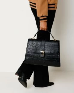 MEXX Croco Laptop Bag Black