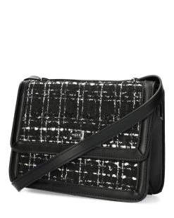 MEXX Tweed Flapover Bag Black -Style Verkoop bk2714026w 193911 2