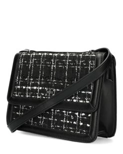 MEXX Tweed Flapover Bag Black -Style Verkoop bk2714026w 193911 3