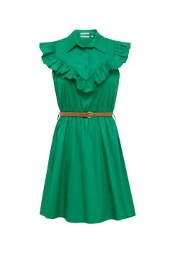 MEXX Ruffle Jurk Groen -Style Verkoop cf0655033w 186030 1