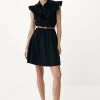 MEXX Ruffle Jurk Zwart -Style Verkoop cf0655033w 193911 2
