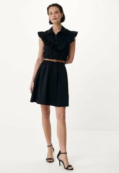 MEXX Ruffle Jurk Zwart -Style Verkoop cf0655033w 193911 5