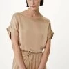 MEXX Satijnen Blouse Zand -Style Verkoop fl0451033w 161315 2