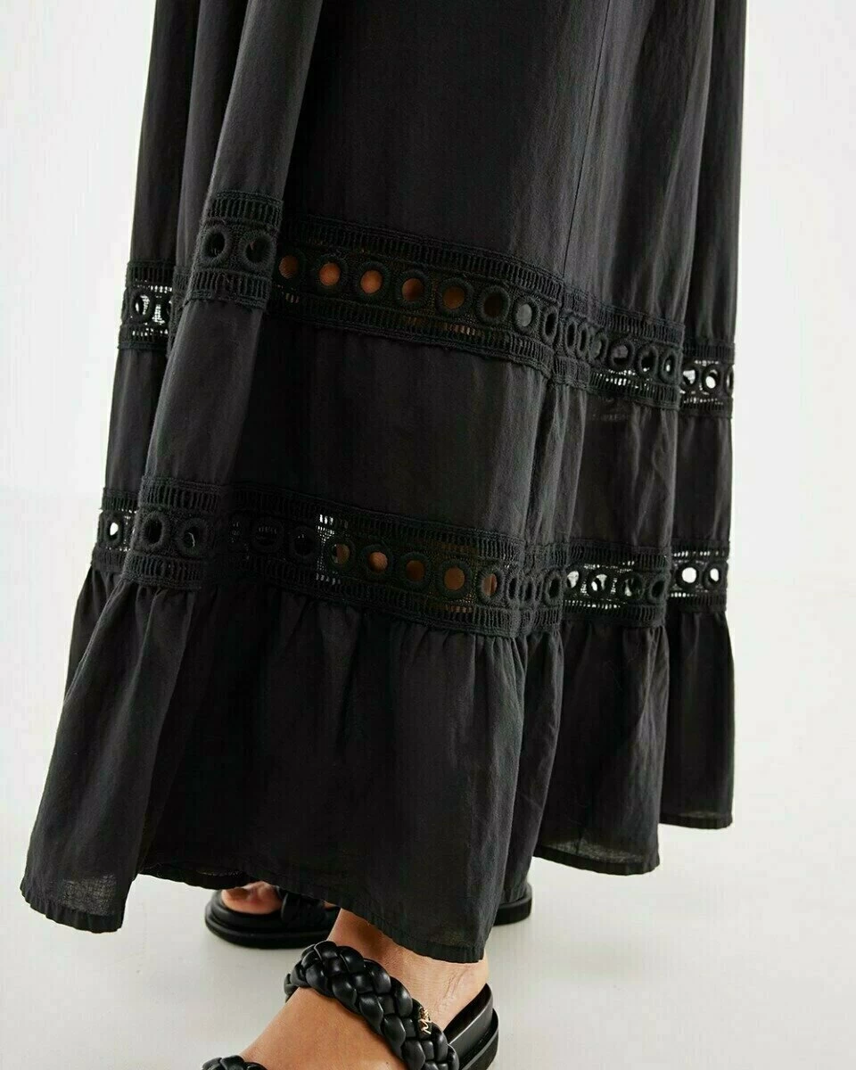 MEXX A-line Broidery Spaghetti Dress Black 7 MEXX A-line Broidery Spaghetti Dress Black - Afbeelding 5