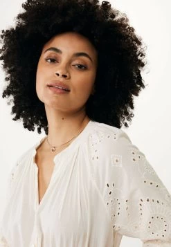 MEXX Maxi Jurk Broderie Off White -Style Verkoop fl0660033w 110701 2