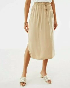 MEXX Midi Rok Beige -Style Verkoop fl1720023w 140002 1