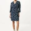 MEXX Geprinte Jurk Met Overslag Navy