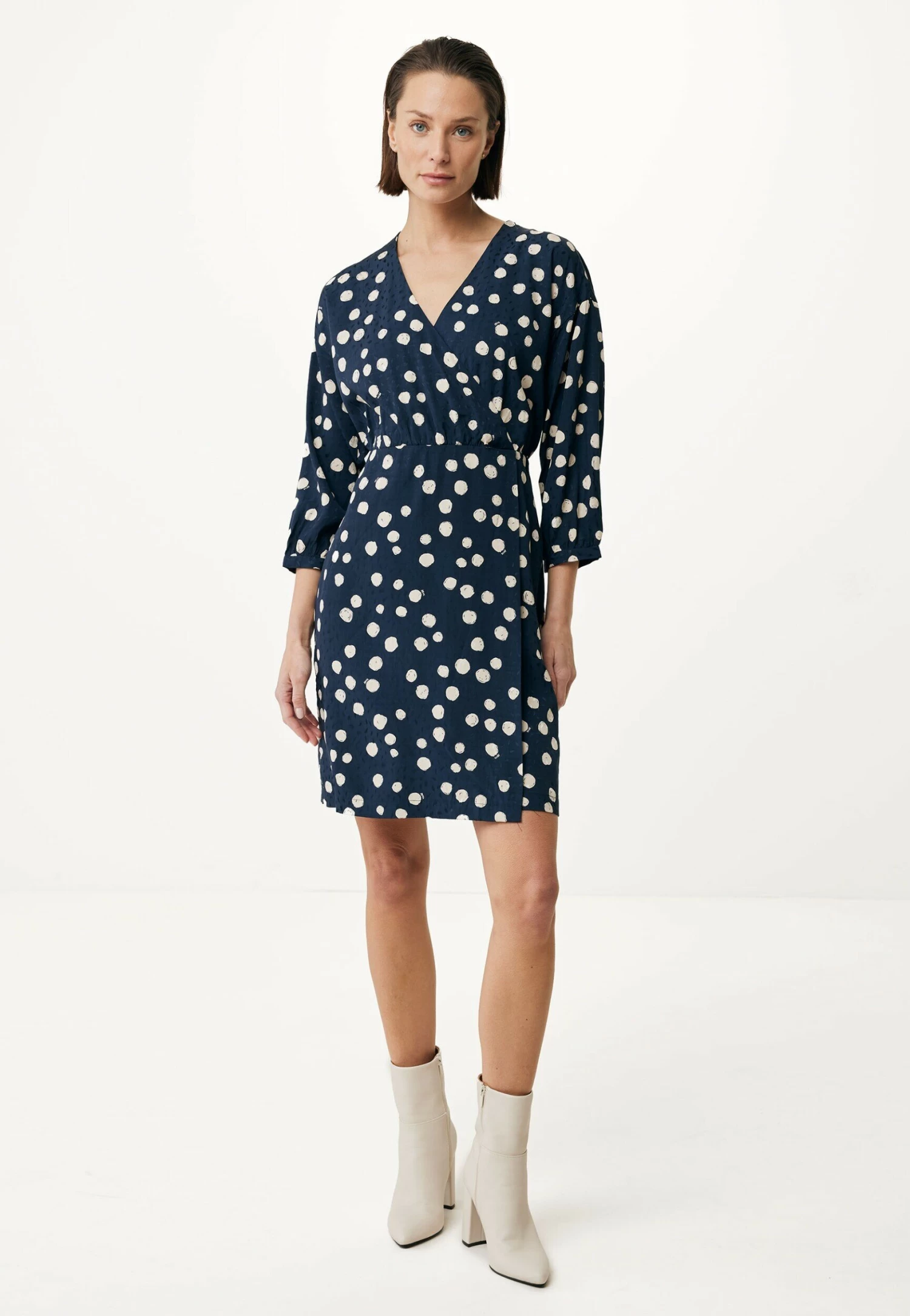 MEXX Geprinte Jurk Met Overslag Navy 3 MEXX Geprinte Jurk Met Overslag Navy