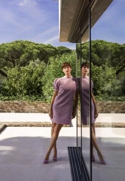 MEXX Jacquard Jurk Roze -Style Verkoop mexx cote d azur 19