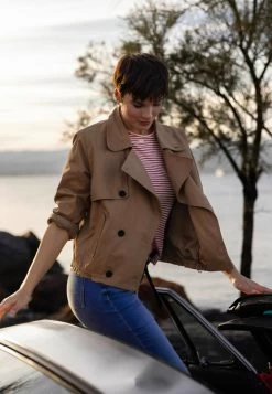 MEXX Korte Trenchcoat Oversized Zand -Style Verkoop mexx cote d azur 32