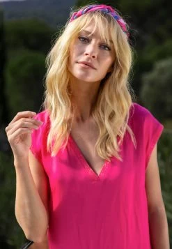 MEXX Mouwloze V-hals Jurk Roze -Style Verkoop mexx cote d azur 55