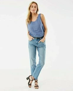 MEXX Linnen Top Blauw -Style Verkoop sf2044023w 124806 2