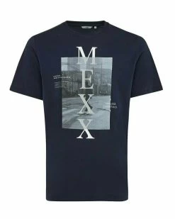MEXX Photoprint T-shirt Navy -Style Verkoop so2109023m 194020