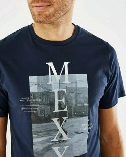 MEXX Photoprint T-shirt Navy -Style Verkoop so2109023m 194020 4