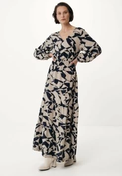 MEXX Lange Mouwen V-hals Jurk Beige -Style Verkoop tu0631033w 155218 7