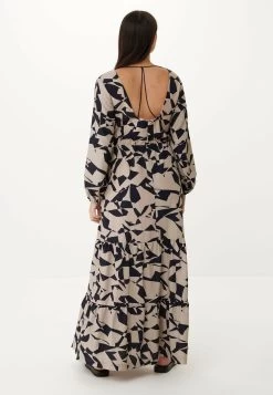 MEXX Lange Mouwen V-hals Jurk Beige -Style Verkoop tu0633033w 155218 3