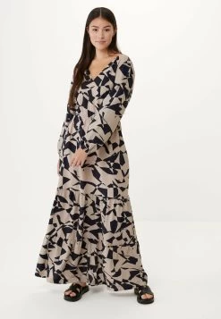 MEXX Lange Mouwen V-hals Jurk Beige -Style Verkoop tu0633033w 155218 7 1