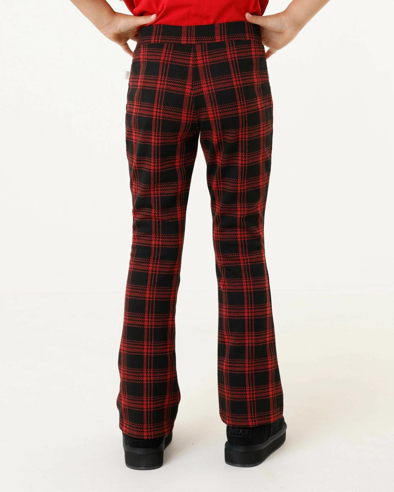 MEXX Checked Flared Pants Red 4 MEXX Checked Flared Pants Red - Afbeelding 2