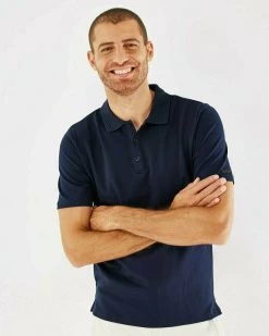 MEXX Mercerized Popcorn Polo Navy