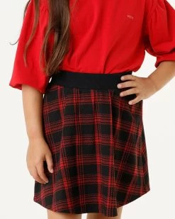 MEXX Knitted Check Skirt Red