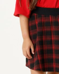 MEXX Knitted Check Skirt Red -Style Verkoop tu1704026g 191758 5