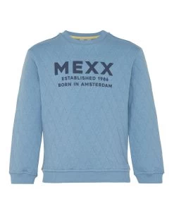 MEXX Crewneck Sweater With Quilting Mid Blue -Style Verkoop tu1848026b 184020