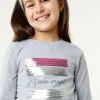 MEXX T-shirt With Sequins Artwork Grey Melee -Style Verkoop tu2104026g 194020 5