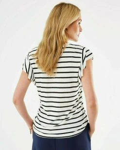 MEXX T-shirt Gestreept Off White -Style Verkoop tu2140023w 110602 3