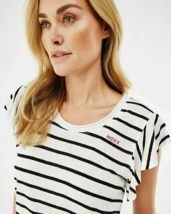 MEXX T-shirt Gestreept Off White -Style Verkoop tu2140023w 110602 4