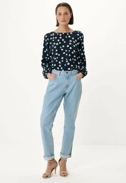 MEXX Blouse Round Pleated Neckline Navy 11 MEXX Blouse Round Pleated Neckline Navy -Style Verkoop xc0453033wm 194020 3