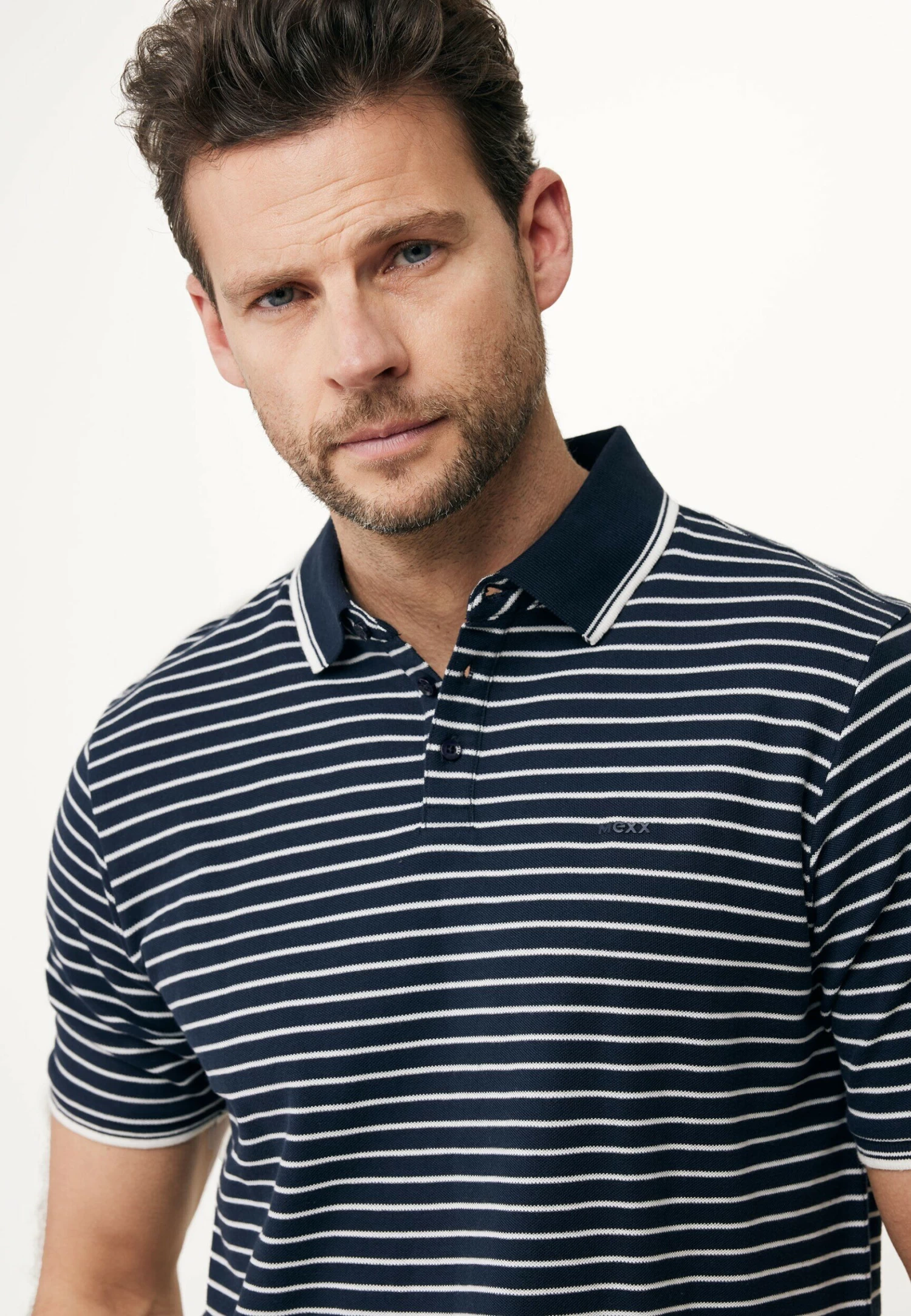 MEXX Polo Gestreept Navy 4 MEXX Polo Gestreept Navy - Afbeelding 2