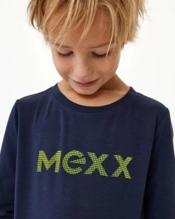 MEXX T-shirt Logo Carrier Navy -Style Verkoop zn2114026b 194020 5