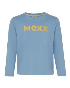 MEXX Long Sleeve Logo Carrier T-shirt Mid Blue -Style Verkoop zn2131026b 184020
