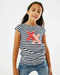 MEXX Striped Artwork T-shirt Navy